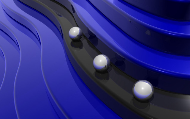 Blue black background three balls free wallpaper for desktop - medium preview image