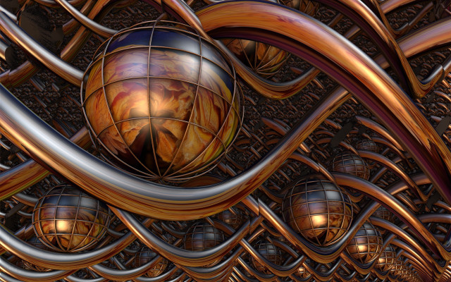 Globe metal pipes lights spiral free wallpaper for desktop - medium preview image