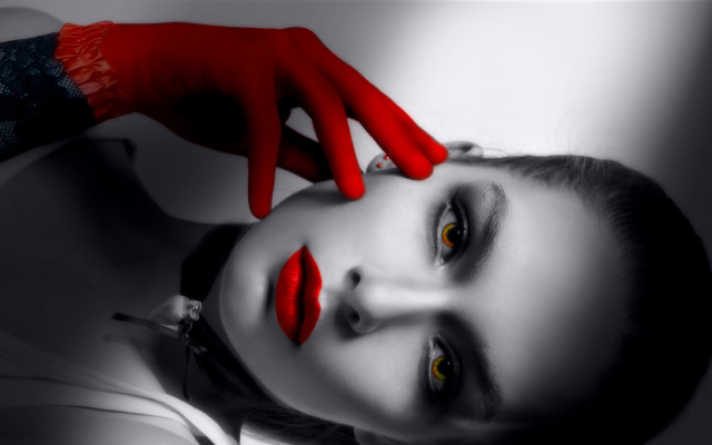 Gothic portrait red gloves red free wallpaper for desktop - medium preview image
