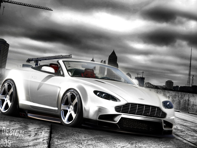 White sports car city skyline #3 free wallpaper for desktop - medium preview image