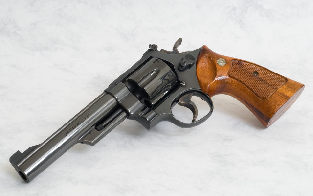 Revolver wooden case black handle free wallpaper for desktop - medium preview image