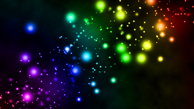Colorful lights starry night moon free wallpaper for desktop - medium preview image