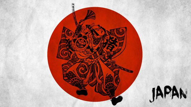Samurai sword red circle japan free wallpaper for desktop - medium preview image