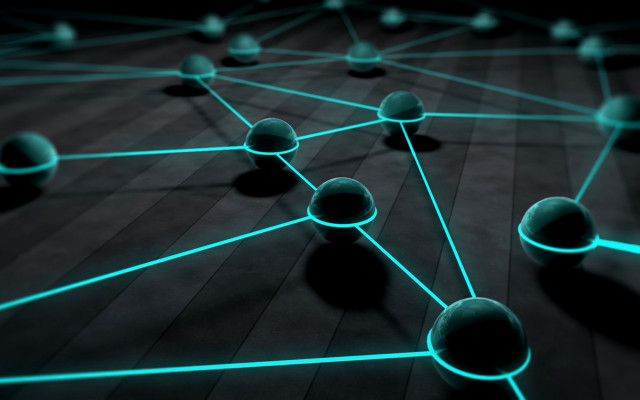 Network balls lines floor glow free wallpaper for desktop - medium preview image