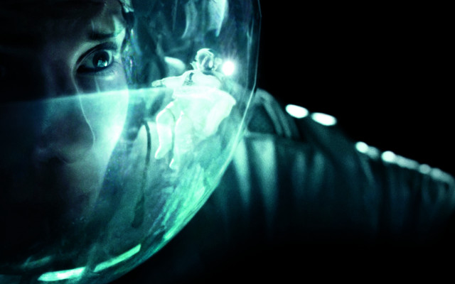 Woman space suit glowing face free wallpaper for desktop - medium preview image