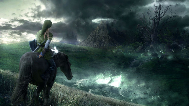 Woman riding horse dark sky free wallpaper for desktop - medium preview image