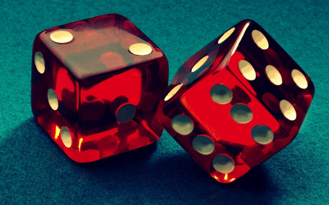 Two red dice blue dots free wallpaper for desktop - medium preview image