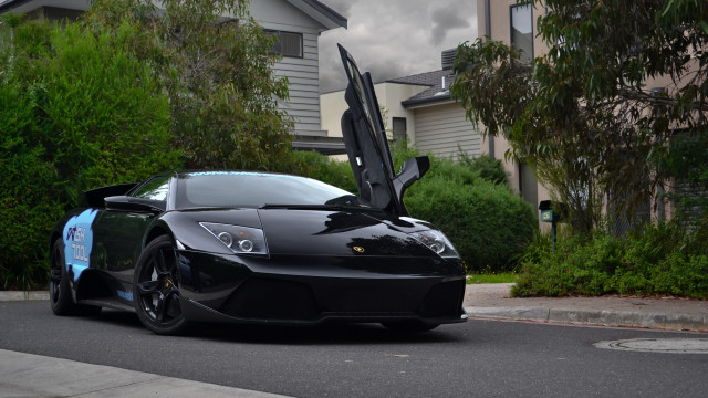 Black sports car doors open #4 free wallpaper for desktop - medium preview image