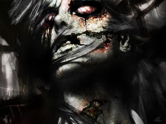 Creepy woman digital painting mark free wallpaper for desktop - medium preview image
