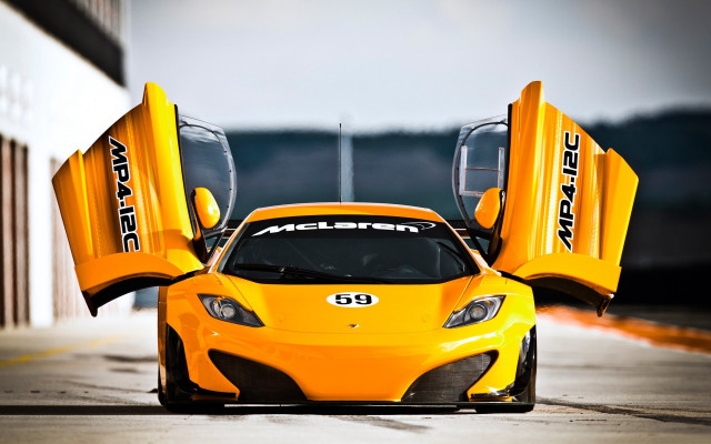 Yellow sports car open road #2 free wallpaper for desktop - medium preview image