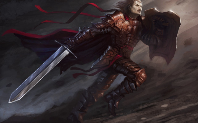 Man in armor holding sword #5 free wallpaper for desktop - medium preview image