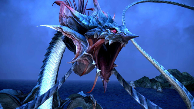 Giant blue dragon sharp teeth free wallpaper for desktop - medium preview image