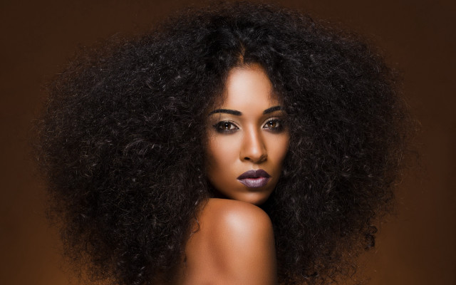 Afro ponytail harlemrenaissance photorealistic lips free wallpaper for desktop - medium preview image