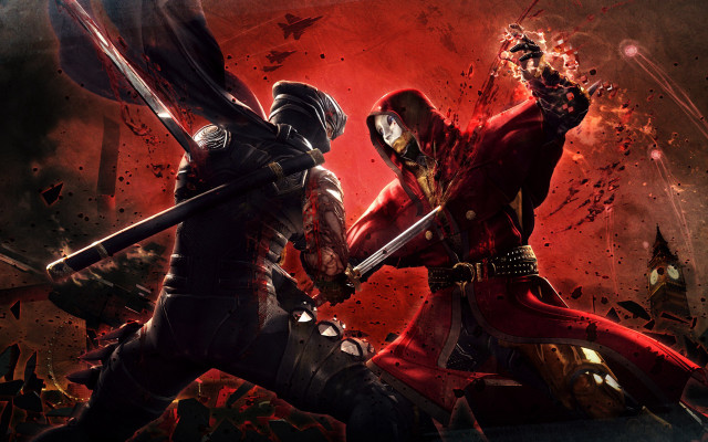 Battle armor duel flaming sword free wallpaper for desktop - medium preview image