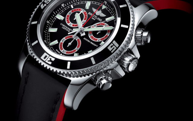 Watch red black strap photorealism free wallpaper for desktop - medium preview image