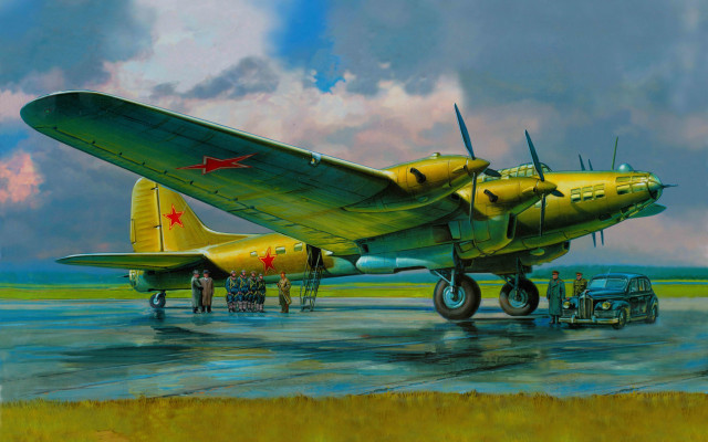 Yellow airplane runway people truck free wallpaper for desktop - medium preview image