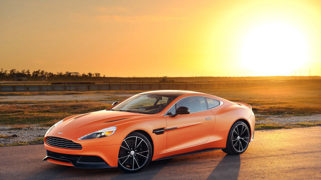 Bright orange sports car sunset #4 free wallpaper for desktop - medium preview image