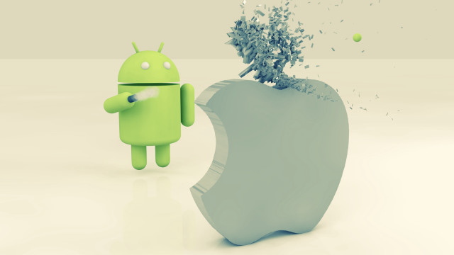 Green apple bug outside android free wallpaper for desktop - medium preview image