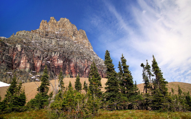 Mountain trees sky clouds bridge #2 free wallpaper for desktop - medium preview image