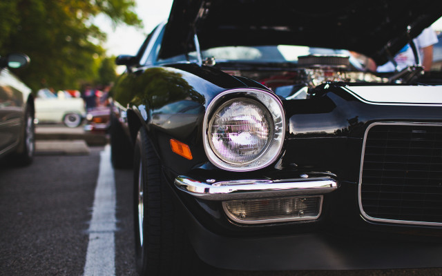 Car hood open headlight puzzle free wallpaper for desktop - medium preview image