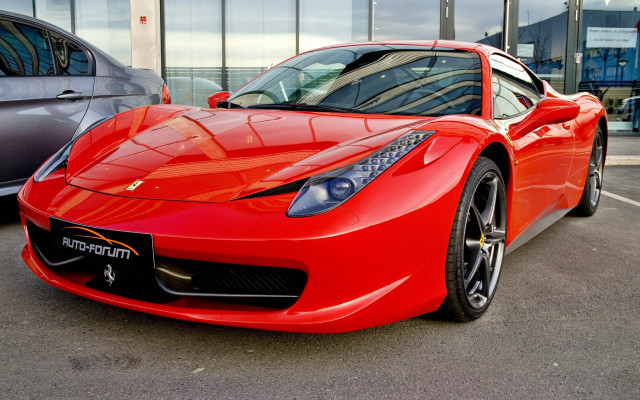 Red sports car parking lot #10 free wallpaper for desktop - medium preview image