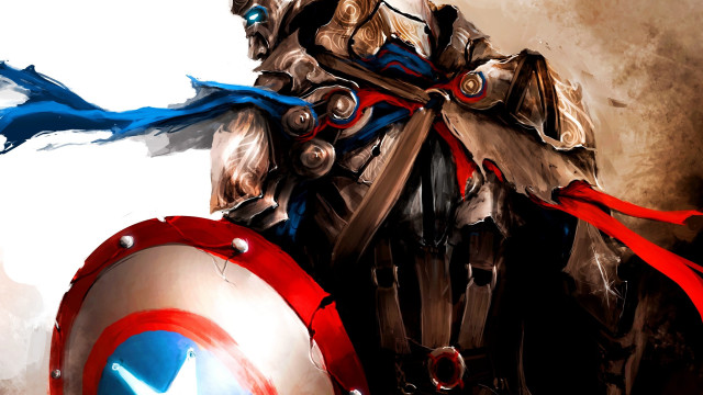 Captain america old man shield free wallpaper for desktop - medium preview image