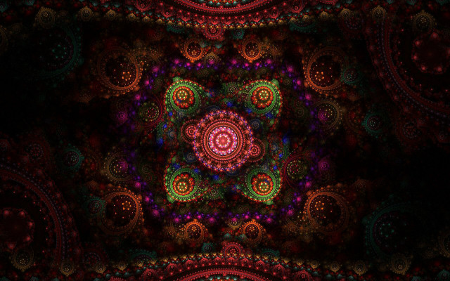 Colorful abstract circular glowing psychedelic free wallpaper for desktop - medium preview image