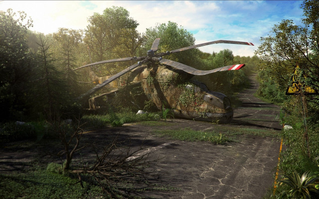 Large spider sculpture dirt road free wallpaper for desktop - medium preview image