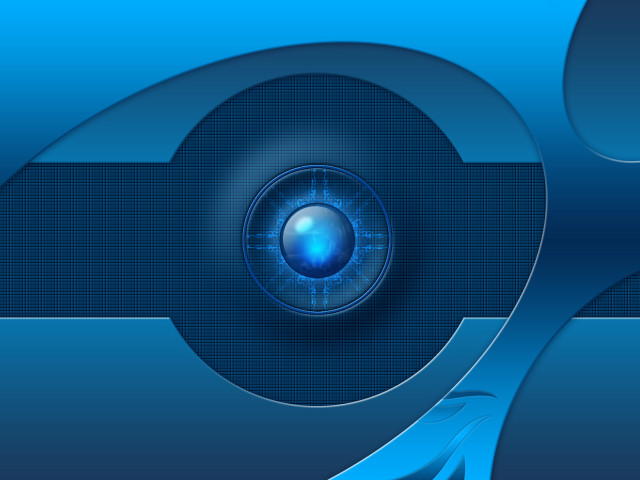 Blue abstract circular design geometric free wallpaper for desktop - medium preview image