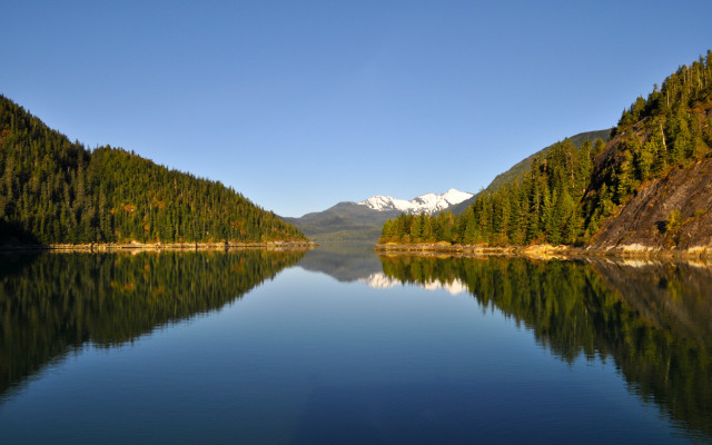 Lake mountains trees sky snow #3 free wallpaper for desktop - medium preview image