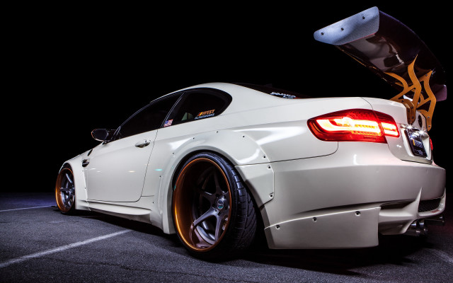 White car trunk open parking free wallpaper for desktop - medium preview image