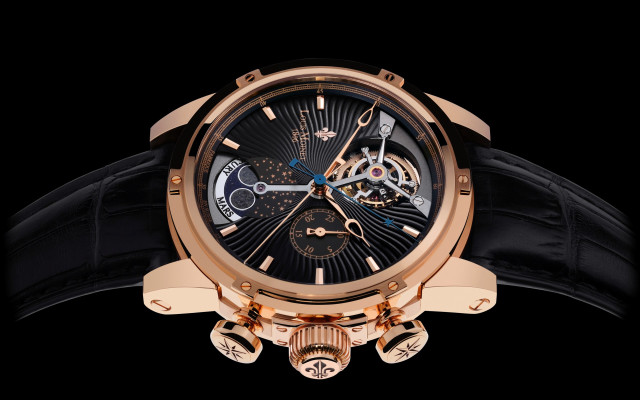 Watch black gold baroque clock free wallpaper for desktop - medium preview image