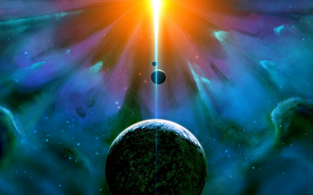 Space planet star bright star free wallpaper for desktop - medium preview image