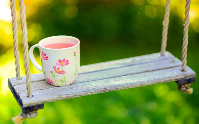 Tea swing garden green bokeh free wallpaper for desktop - medium preview image