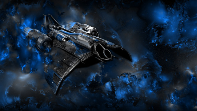 Sci fi spaceship clouds night free wallpaper for desktop - medium preview image