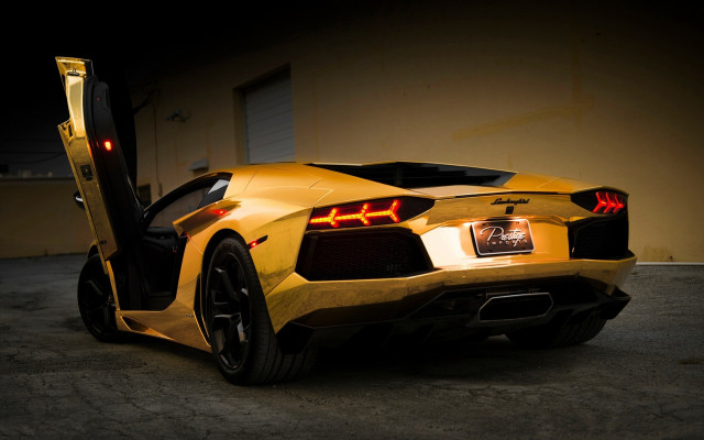 Yellow sports car door open #3 free wallpaper for desktop - medium preview image