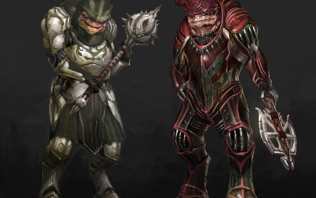 Demon armor stance concept art free wallpaper for desktop - medium preview image