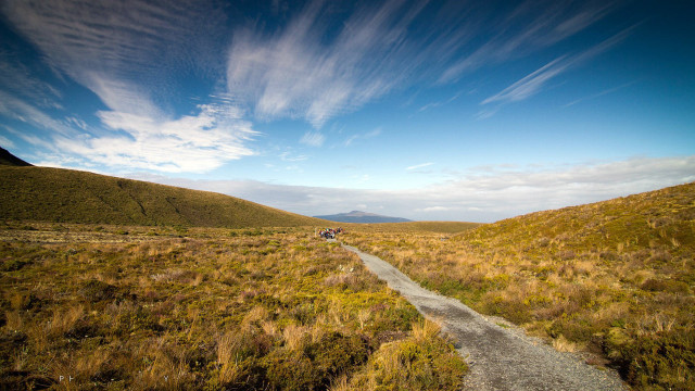 Dirt road motorcycle cloudy horizon free wallpaper for desktop - medium preview image