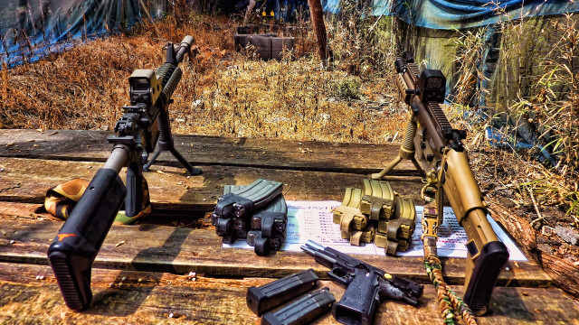 Guns table field tent paper free wallpaper for desktop - medium preview image