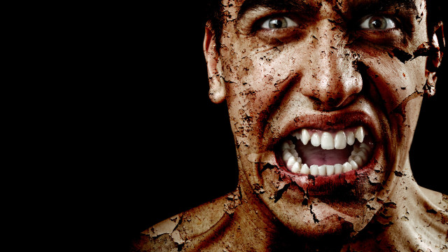 Dirt faced man blood 3d free wallpaper for desktop - medium preview image