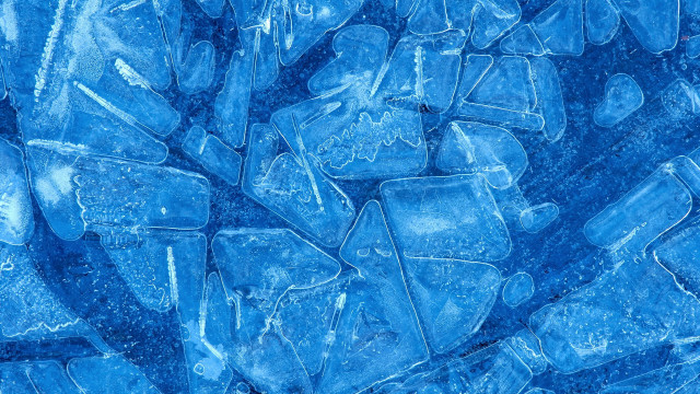Ice cubes water droplets blue free wallpaper for desktop - medium preview image