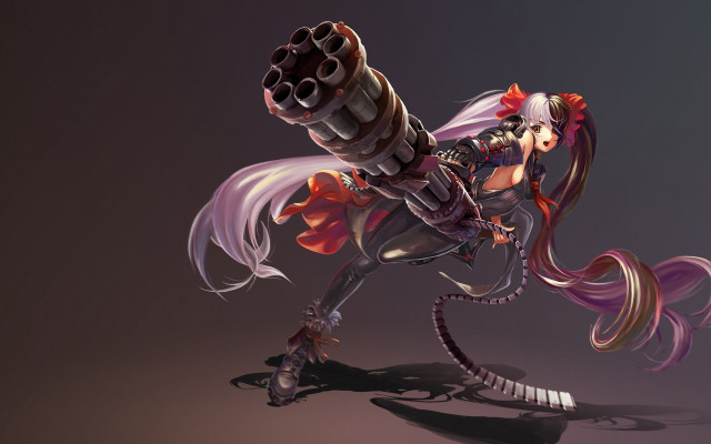 Girl horse gun fantasy concept free wallpaper for desktop - medium preview image