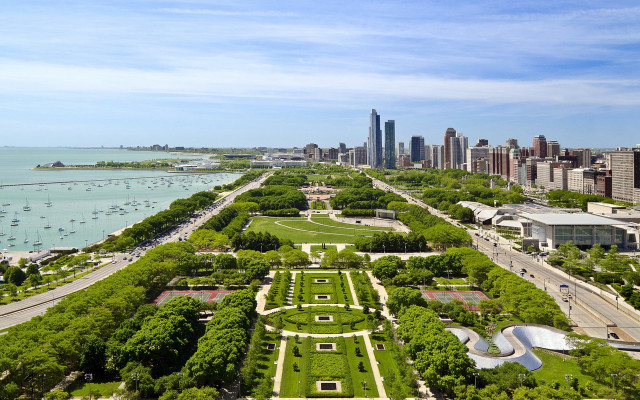 Arlington lindenmuth tiltshift cityscape lake free wallpaper for desktop - medium preview image