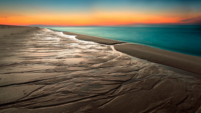 Beach wave sunset colorful sky free wallpaper for desktop - medium preview image