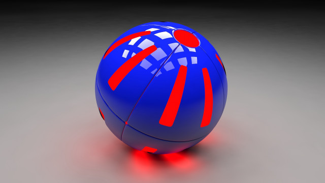 Blue ball red lines gray free wallpaper for desktop - medium preview image