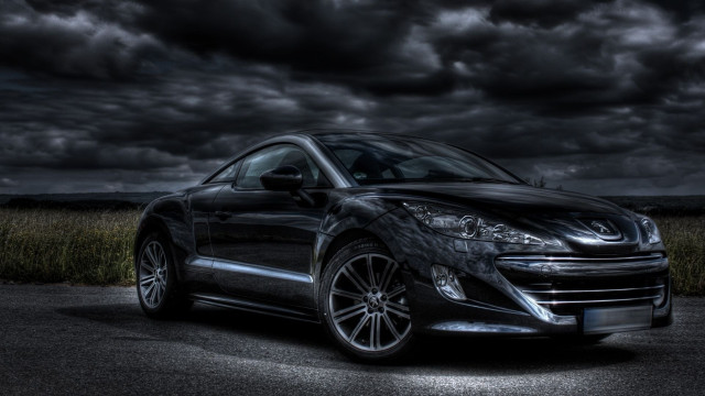 Black sports car cloudy parking free wallpaper for desktop - medium preview image