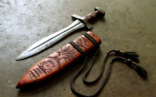 Medieval knife rope sheath bronze free wallpaper for desktop - medium preview image
