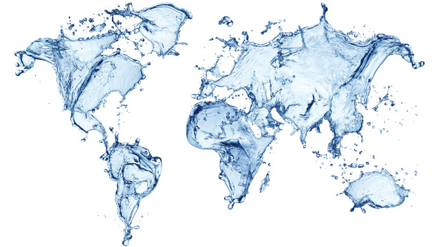 World map water splash blue free wallpaper for desktop - medium preview image