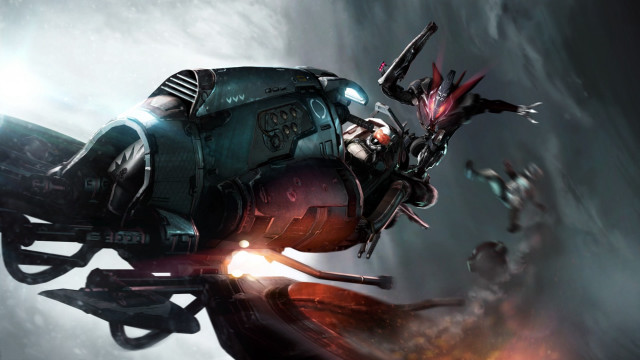 Futuristic space ship demons mecha free wallpaper for desktop - medium preview image