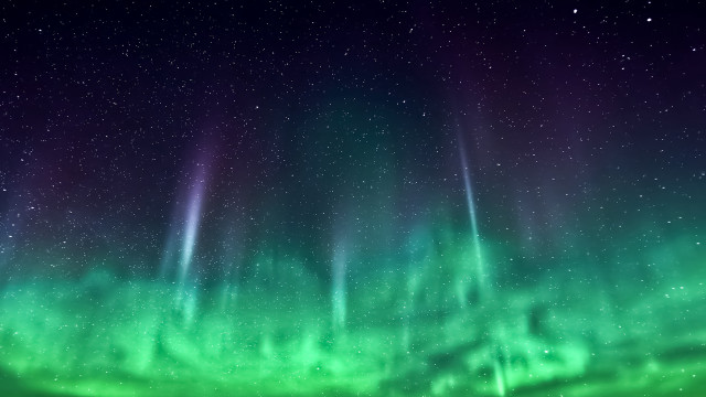 Green purple aurora borealis night free wallpaper for desktop - medium preview image